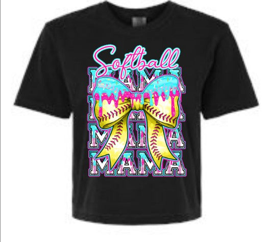 Softball Mama Comfort Colors Boxy TEE
